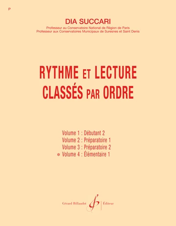 Rythme et lecture classés par ordre. Volume 4 Visuel