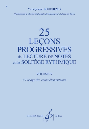 25 Leçons progressives de lecture de notes et de solfège vol. 5 Visuel