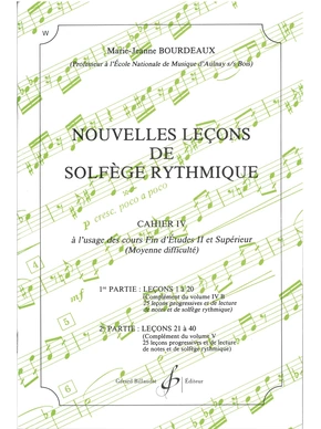 Nouvelles leçons de solfège rythmique. Volume 4 