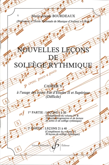 Nouvelles leçons de solfège rythmique. Volume 5 Visuel