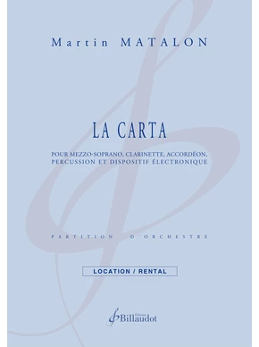 La carta pour ensemble instrumental et dispositif électronique ensemble instrumental et dispositif électronique