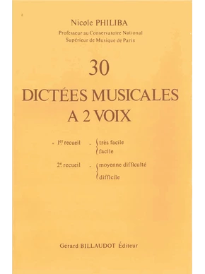 30 Dictées musicales à 2 voix. 1er recueil 