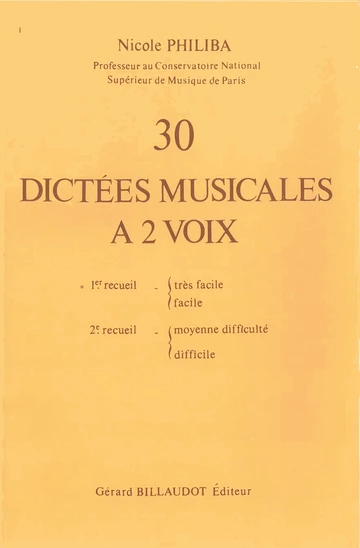 30 Dictées musicales à 2 voix. 1er recueil Visual