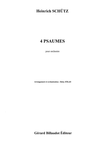 4 Psaumes d&amp;#039;Heinrich SCHÜTZ Visual