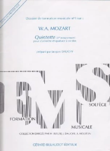 Dossier de formation musicale, n° 3. Mozart, Quintette pour clarinette et quatuor à cordes Visuel