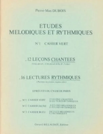 Études mélodiques et rythmiques. Volume 1 Visuel