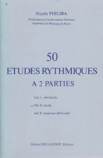 50 Études rythmiques à 2 parties. Volume 2 Visuel