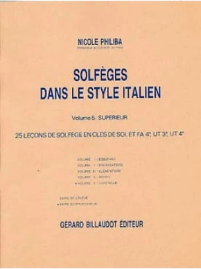 Solfèges dans le style italien. Volume 5 : 25 Leçons Livre du professeur