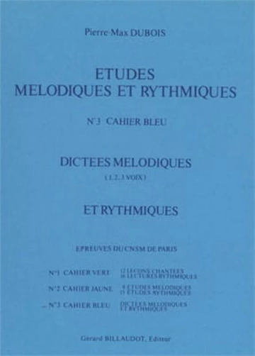 Études mélodiques et rythmiques. Volume 3 Visuel