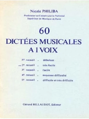 60 Dictées musicales à 1 voix. Volume 2 