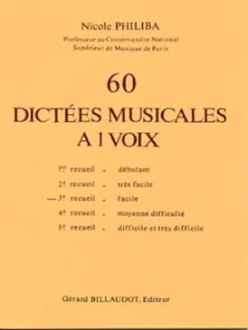 60 Dictées musicales à 1 voix. Volume 3 Visuel