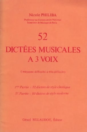 52 dictées musicales à 3 voix Visuel