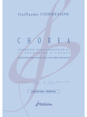 Chorea Concertino pour clarinette en sib et orchestre à cordes
