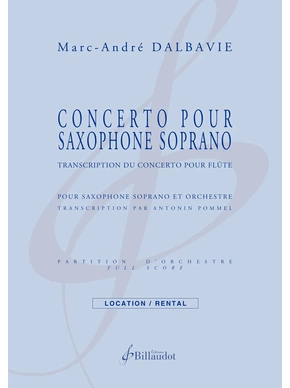 Concerto pour saxophone soprano Transcription du Concerto pour flûte