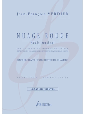 Nuage rouge. Récit musical Partition et matériel