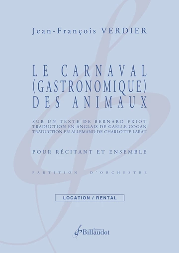 Le Carnaval (gastronomique) des animaux Visuel